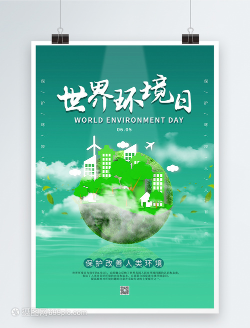 绿色大气世界环境日海报